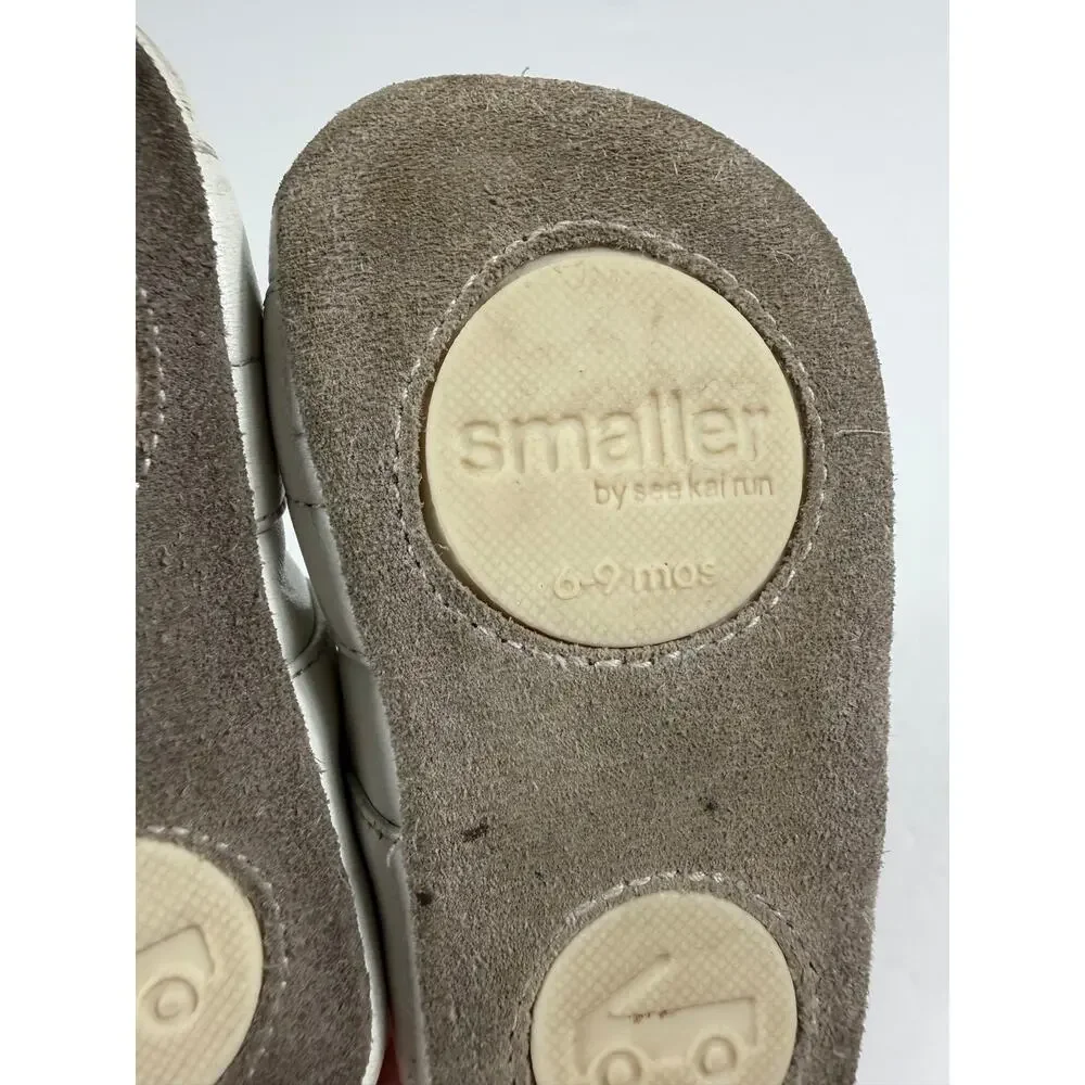See Kai Run Smaller White Leather Floral Mary Jane Shoes 6–9 Months